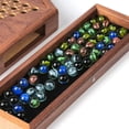 thumbnail image 2 of Wooden Chinese Checkers Set with Storage Drawer Children Adults Chess Board Game, 2 of 7