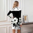 thumbnail image 5 of Women's High-Neck Casual Long Sleeve Vintage Floral Printed Slim-Fit Dress for Spring and Autumn Gatherings,Black,L, 5 of 6