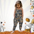 thumbnail image 2 of Toddler Girl Jumpsuit 4T Fall Halloween Sleeveless Pumpkin Print Casual Spaghetti Strap Loose Romper Long Pants with Pockets Toddler Girls Clothing Z0D-Grey, 1-2 Years, 2 of 5