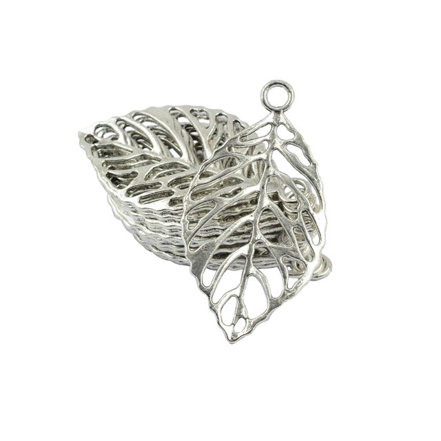 Conectores Colgantes Soledad 20 Piezas Filigrana Hoja para Joyería de Moda