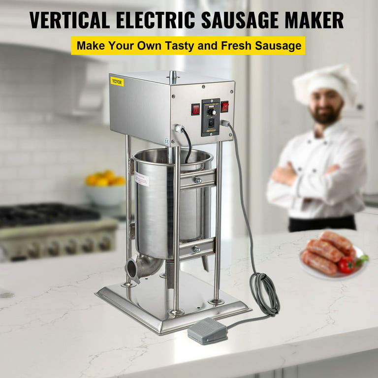 VEVOR 304 Vertical Electric Adjustable Speed Stainless Steel Heavy Duty  Sausage Filler Meat Stuffer, 22LBS/10L Capacity, Silver - Yahoo Shopping