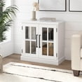 thumbnail image 5 of Maklaine Engineered Wood Transitional 32W Storage Cabinet with Glass Doors, 5 of 7