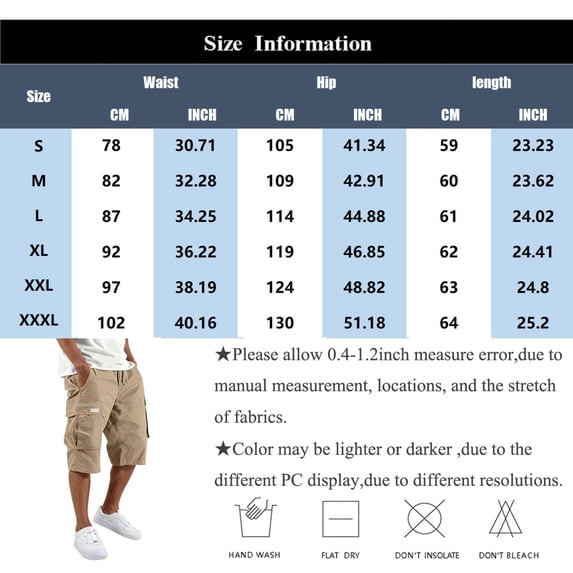 Zimjoy Long Cargo Hiking Shorts for Men Multi Pockets Elastic Waist Drawstring Below Knee Relaxed Fit Shorts, Navy S