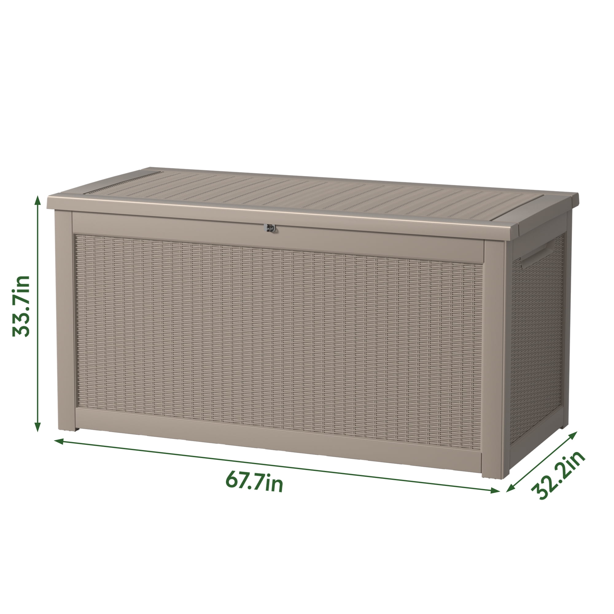 MAYEERTY 260 Gallon Outdoor Deck Box, Large Capacity Storage Box for Patio Furniture Cushions, Pillow with Wheels, Light Brown