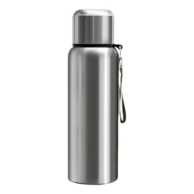 Botella térmica de acero inoxidable grande con taza, vaso deportivo para exteriores 600ml