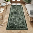 thumbnail image 2 of Vintage Floral 2x6 Runner Rug Reddish Brown Boho Washable Kitchen Runner Rug Non-Slip Hallway Runners Thin Printed Faux Wool Super Soft Carpet for Entryway Laundry Room Bedroom Indoor, 2 of 9