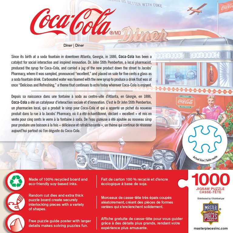 MasterPieces Coca-Cola Diner 1000 Piece Jigsaw Puzzle, 19.25