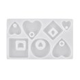 thumbnail image 2 of Techinal Jewelry Casting Molds Round Heart Square Pendant Resin Molds with Hanging Hole, 2 of 8