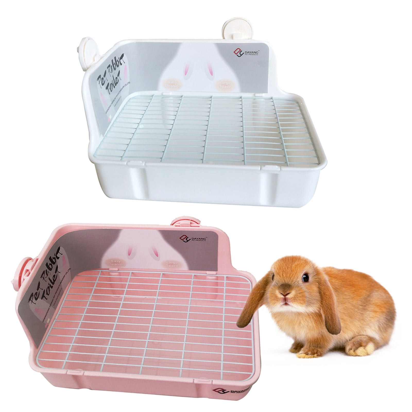 Rabbit Litter Box Corner Litter Pan Bedding Box Toilet Potty Trainer for Bunny Hamster Guinea Pig Critter Rodents
