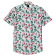 thumbnail image 5 of Men’s Flamingo Print Button Down Shirt – Tropical Short Sleeve Casual Vacation Party Top, 5 of 7