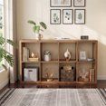 thumbnail image 2 of Leumius 8-Cube Open Back Storage Organizer, 2x4 Bookcase Shelving Unit for Home and Office, Walnut, 2 of 8