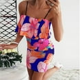 thumbnail image 2 of IROINNID Sleeveless Square Neck Dress For Women Sexy Floral Slimming Tank Ruffles Dress Prints Below The Knee Peplum Dress, 2 of 5