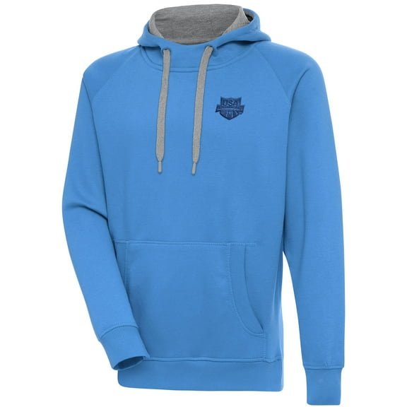 Men's Antigua Powder Blue USA Swimming Victory Pullover Hoodie