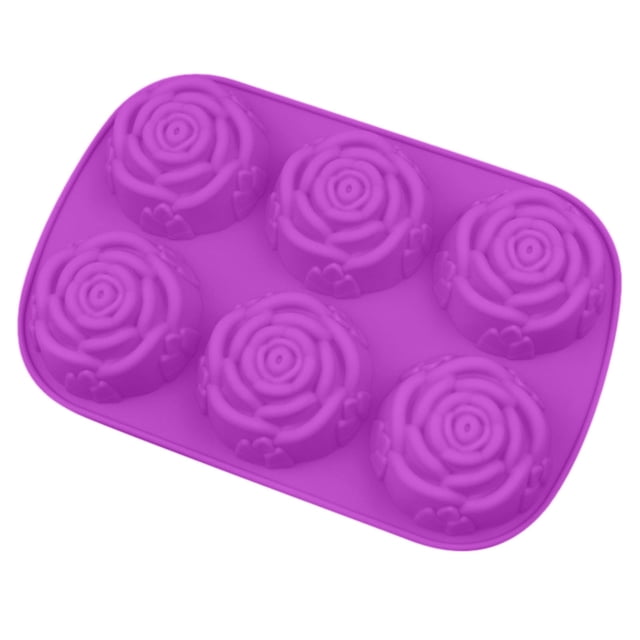 1 unidad, 6 cavidades, cubitera para hielo, silicona con forma de rosas, silicona para chocolate, silicona para pasteles de chocolate, cubitera para hielo