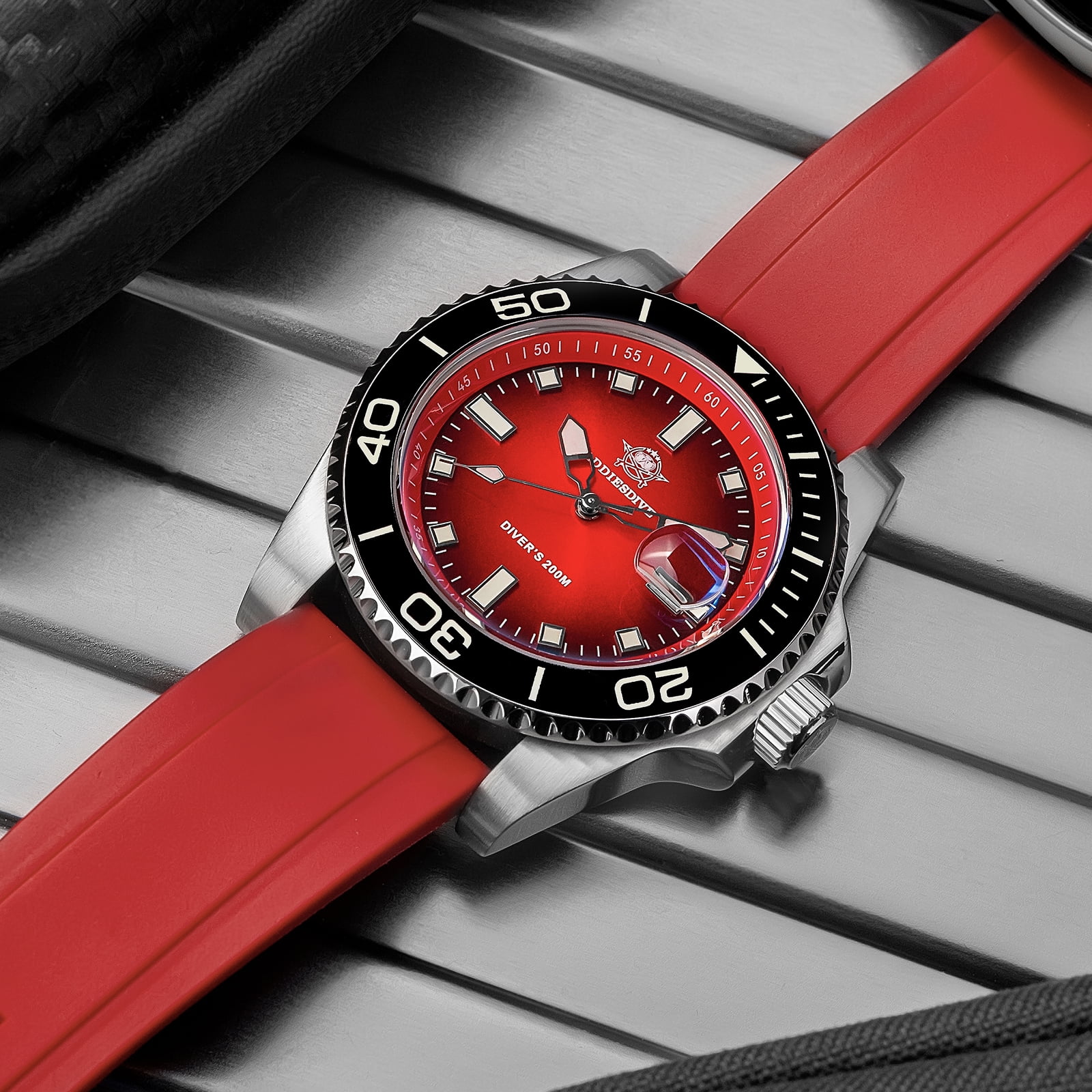 ADDIESDIVE Professional Dive Watch - Japanese Quartz Movement, 200M Waterproof Quartz Watch with Ceramic Rotating Bezel & Super Luminous