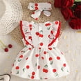 thumbnail image 3 of mgoYE Baby Girl Dress Summer Girl Clothes Infant Outfits Newborn Ruffle Sleeveless Sundress Cute Dresses for Girls with headband(Red,3-6 Months), 3 of 3