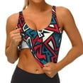 thumbnail image 4 of Lsque Geometric Elements Printed Women'S Sports Bra, Compression, Moisture Wicking, High-Impact Sports Bra For Women,Supportive sports bra-XX-Large, 4 of 9
