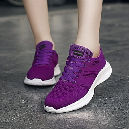 

Cathalem Sneaker Booties for Women Size 12 Fashion Summer Women Mesh Breathable Lightweight Flat Sneaker Roller Skates for Women Purple 9