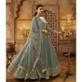 thumbnail image 3 of Bollywood Designer Anarkali Gown Dress Indian Pakistani Sewn Salwar Kammez Suits ( Pista Green, M - 40 ), 3 of 6