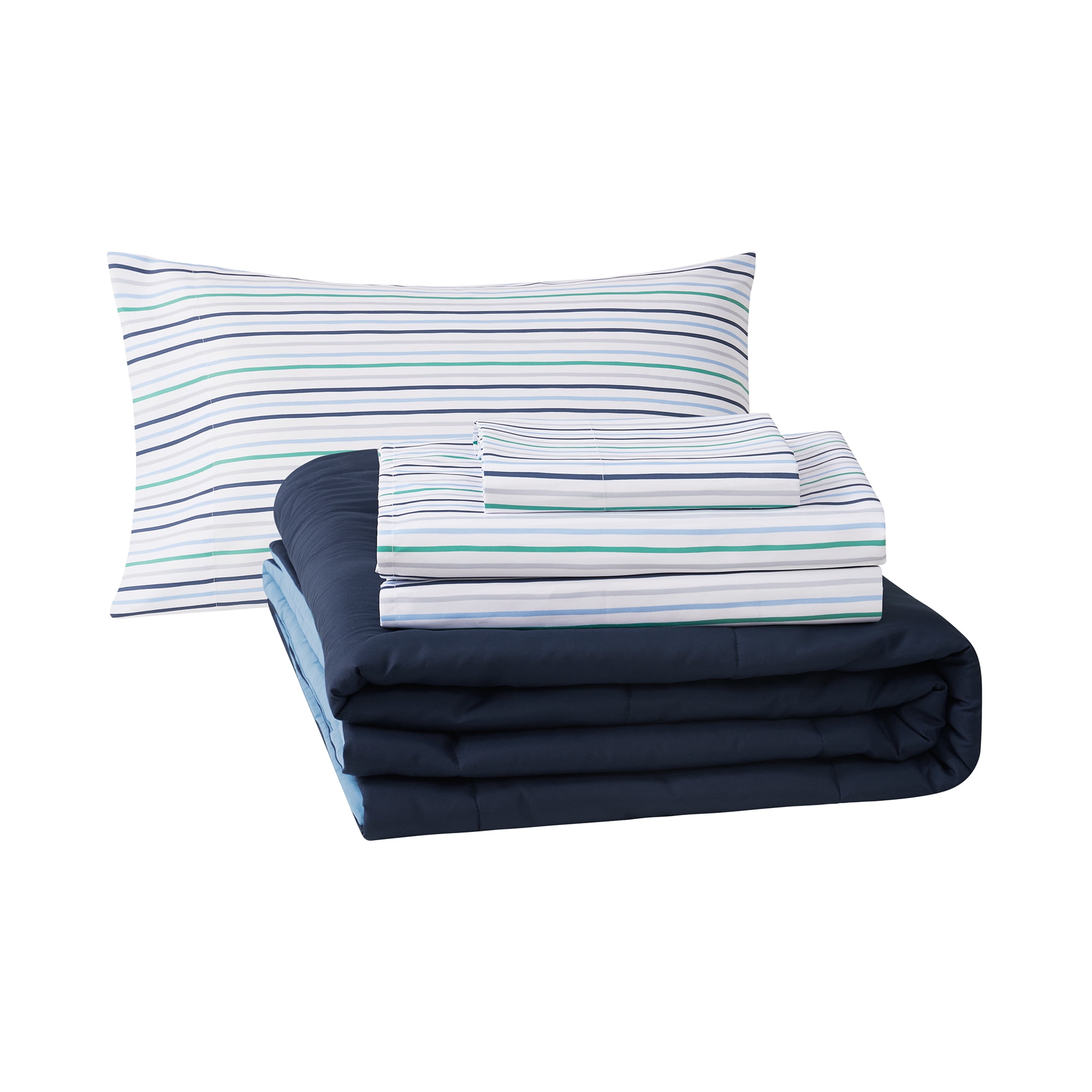 Bco Home 5-Piece Cooling Technology Navy Comforter and Sheet Set, Queen