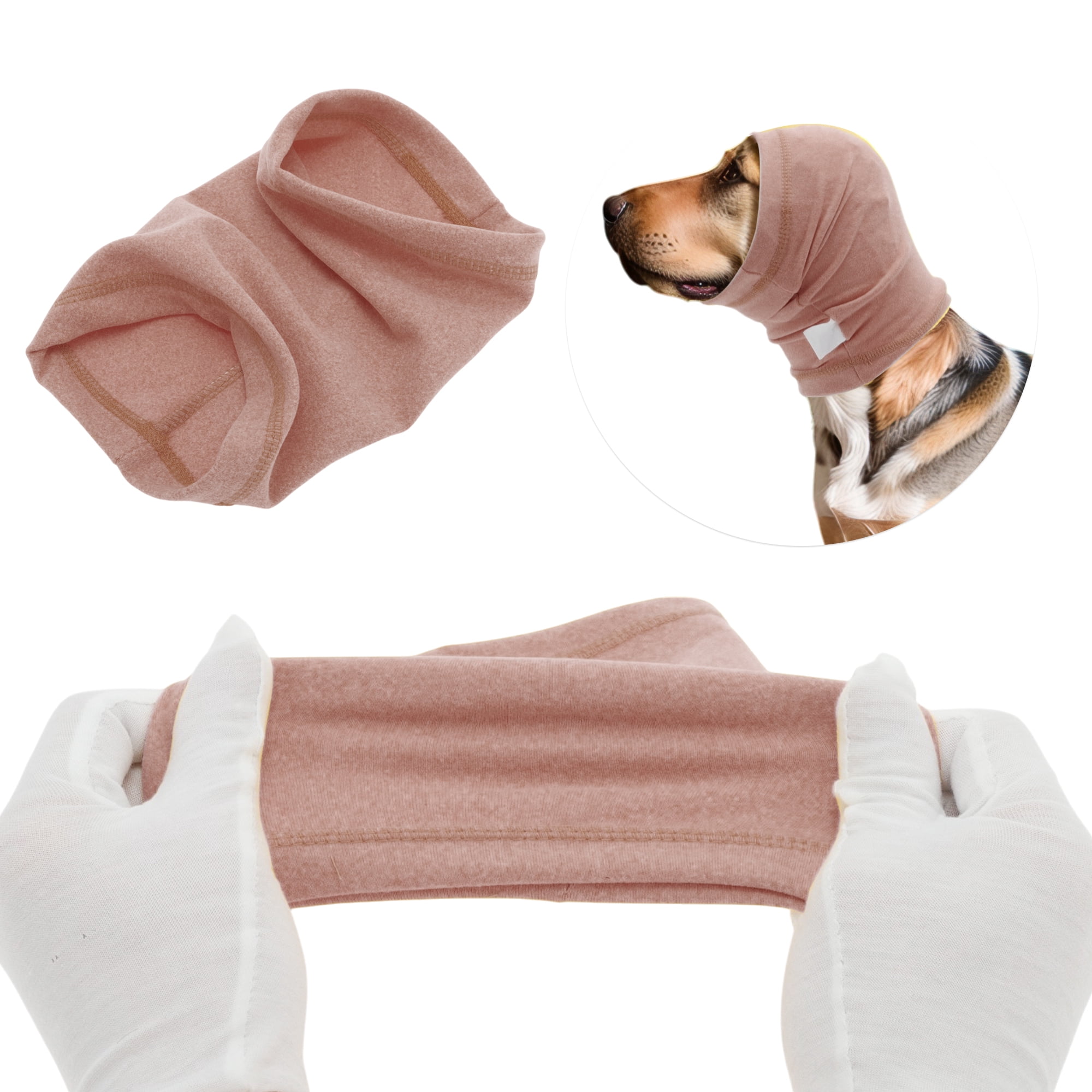 Unique Bargains Dogs Calming Headband Dog Ear Muff Noise Protection Pink M