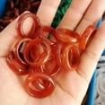 thumbnail image 2 of K-KED 50pcs Wholesale Natural Red Agate Stone Ring Delicate Jewelry Gemstone Band Rings Lots, 2 of 9