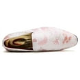 thumbnail image 4 of Santimon Men Dress Shoes Embroidered Floral Loafers Slip On Wedding Party Formal Shoes Pink 12.5 US, 4 of 8