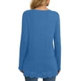 thumbnail image 4 of UVN Fall Tops for Women Long Sleeve Lace Trim V Neck Blouses Dressy Casual A Line Tunic Shirts, 4 of 8