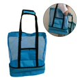 thumbnail image 3 of Bolsa de playa de malla con cremallera aislante, bolsa más grande, bolsa de , viaje, piscina, bolsa de playa para mujeres y Azul CUTICAT Estuche de picnic más fresco, 3 of 8