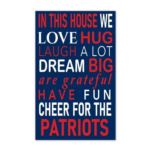 New England Patriots 11" x 19" Briteline In This House Sign