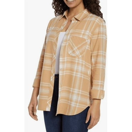 Gap Women's Relaxed Fit Flannel Jodie Plaid, Size Medium