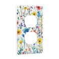 thumbnail image 2 of Yayeee Duplex Wall Plate 1-Gang 4.5"x2.7" Home Receptacle Light Switch Decorative Outlet Cover, Blue Wildflower Pattern, 2 of 7