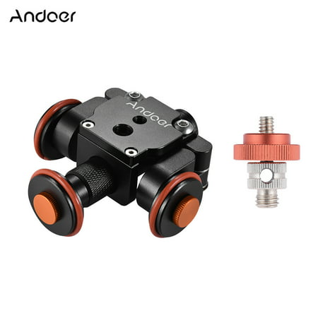 Andoer Electric Motorized Auto Camera Dolly Video Slider Skater 3-Wheel Pulley Car for Canon Nikon Sony DSLR for X 8 7 Plus 6s Smartphone for GoPro Hero 5/4/3+/3 Action Sports