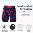 thumbnail image 3 of Rateoe Purple-Red Skull Pattern Men’s Swim Shorts with Compression Liner – Double-Layered Quick-Dry Swimwear, Comfortable & Stretchy Beach Shorts-3X-Large, 3 of 6