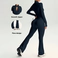 thumbnail image 5 of adaychics Yoga Outfits for Womens 2 Piece Set Long Sleeve Full Zip Jacket and High Waisted Flared Gym Leggings Set for Workout, 5 of 9