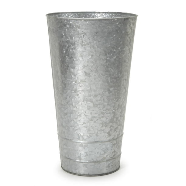 Tall &amp; Narrow Galvanized Flower Planter 8 x 14 inches