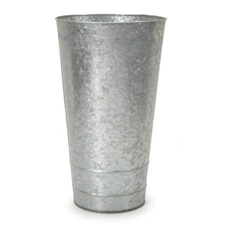 Galvanized Flower - Tall & Narrow Galvanized Flower Planter: 8 x 14 inches