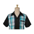 thumbnail image 4 of Men's Shirts Black Contrast Plaid Casual Shirts, 4 of 5