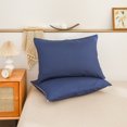 thumbnail image 4 of Move Over Navy Blue Pillowcases Queen, Zipper Closure Pillow Cover Set of 2, Microfiber Pillow Cases, 2 Pack, 4 of 7