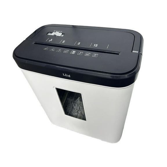 Llid Paper shredding machines, 6-Sheet Crosscut Paper and Credit Card Shredder for Home Office, White