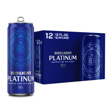 Bud Light Platinum American Lager Beer 12 Pack 12 fl oz Aluminum Cans 6% ABV