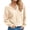 Beige, variant on Long Sleeved Women Solid Color Button Down Casual Henley Sweater Knit Pullover