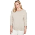 thumbnail image 3 of Alfred Dunner Womens Heat Set Sparkle Ombre Border Knit Top, 3 of 4