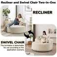 thumbnail image 3 of FFH 55" Round Swivel Chair, Modern Lounge Chair Reading Chair with 360° Rotating Base for Living Room, Bedroom, Chenille Beige, 3 of 13