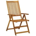 thumbnail image 3 of vidaXL Outdoor Recliner Chairs Patio Chair with Cushions Solid Wood Acacia, 3 of 10