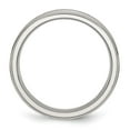 thumbnail image 6 of Auriga Fine Jewelry Stainless Steel Polished with Satin Center 6 mm Ridged Edge Band for Women Size 12, 6 of 7