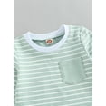 thumbnail image 6 of Douhoow Toddler Boy 2 Piece Outfit Long Sleeve Striped Sweatshirt Drawstring Pants Fall Clothes, 6 of 9