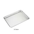 thumbnail image 4 of mmirethe Stainless Steel Baking Tray Bakeware Pan Serving Plate Rectangle Cake Pastry Cookies Restaurant Metal Dinnerware 31*24cm, 4 of 9