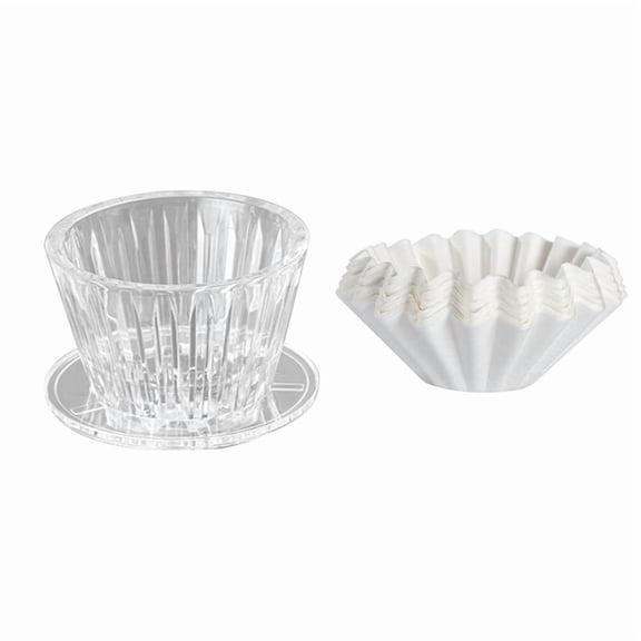 Wave Coffee Dripper Pour over Coffee Filter Cups Hand-Poured Cake Shaped Origami Filter Cup W/50Pcs Filter Paper