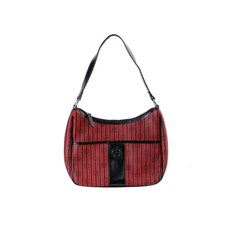 Giani Bernini Red Black Signature Striped Hobo Bag Os Giani Bernini Red Black Signature Striped Hobo Bag Os